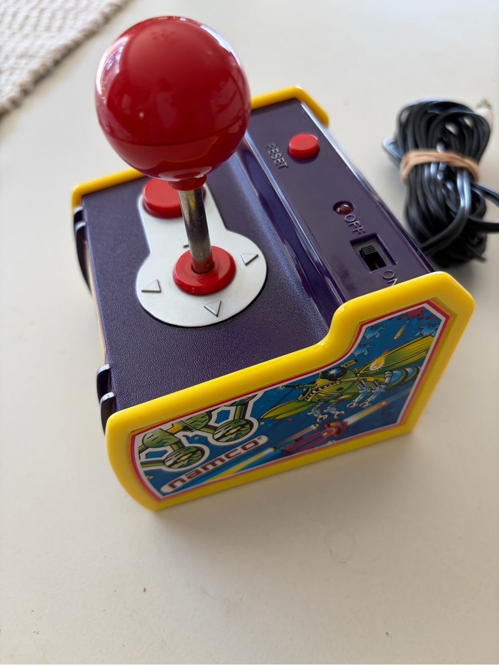 Retro Arcade Joystick Controller in Red, Purple & Yellow - Namco Style